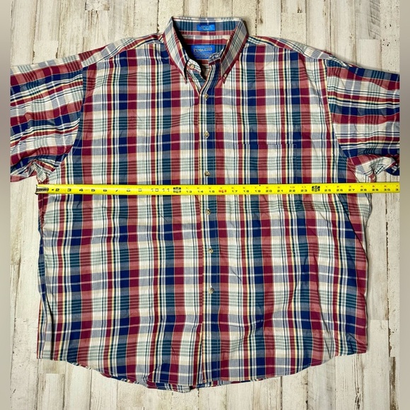 Pendleton Woolen Mills Shirt Mens XL Short Sleeve Plaid Red/Blue USA - Picture 5 of 9